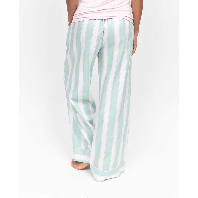 Cyberjammies Francesca Mint Printed Stripe Wide Leg Pyjama Bottoms image number 1